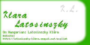 klara latosinszky business card