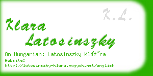 klara latosinszky business card